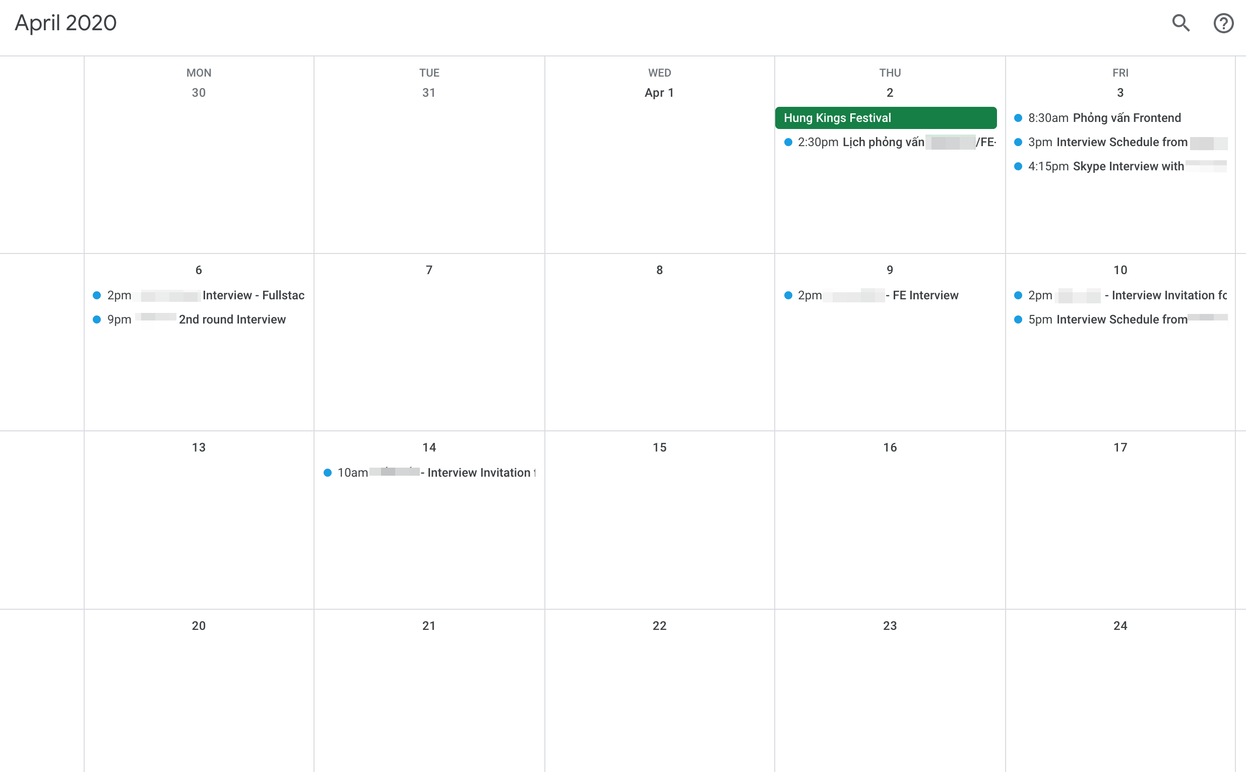 Interview Calendar